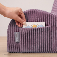 KiddyMoon fauteuil enfant à poche, housse zippée, assise confortable, violet, Taille unique