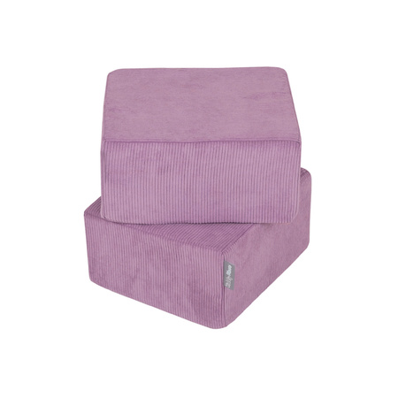 KiddyMoon Ensemble de Deux Poufs en Mousse pour Enfants Siège Pour chambre d'enfant Confortable Léger Housse Amovible Design Élégant Idéal pour Jouer et Se Détendre, violet, Pouf