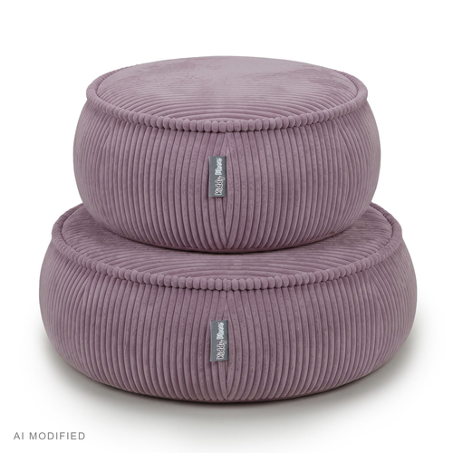 KiddyMoon Pouf enfant en mousse avec housse amovible, gris clair, L