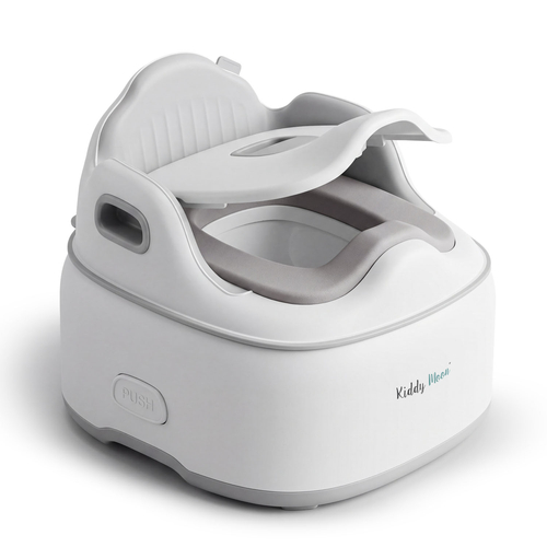 KiddyMoon Pot de Toilette pour Enfants avec Couvercle Verrouillable, gris, UNI