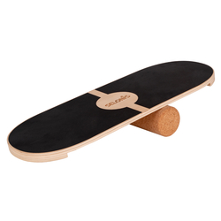 Balance Board de Bois pour Adultes et Enfants Coordination Planche D'équilibre Physiothérapie Skateboard Thérapeutique Sport Fitness Crossfit Yoga - Disponibles avec Tapis ou sans Tapis, naturel, 80x30cm