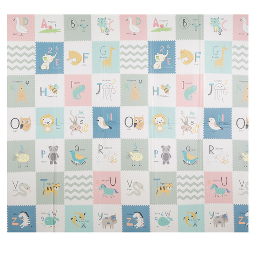 KiddyMoon Tapis de Jeu pour Enfant Bébé Tapis Mousse Tapis de Sol Tapis d'éveilBebe Reversible Stimulation De L'Imagination Pliable Pour L'Intérieur Et L'Extérieur, gris-montagnes, 180x200x1,5cm