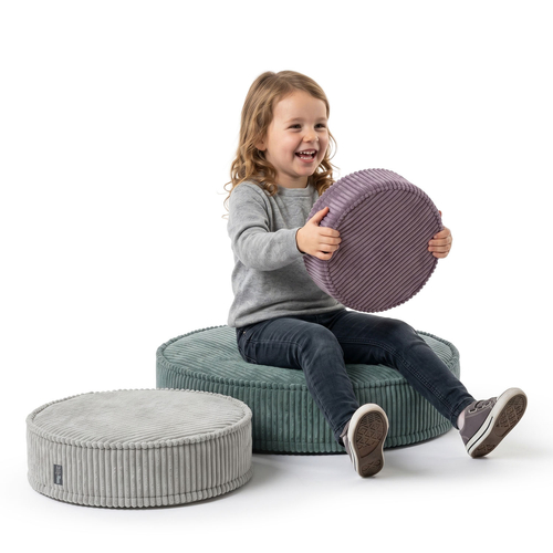 KiddyMoon Ensemble 3 Modules en Mousse pour Enfants pour Chambre D'enfant, fioletowy-jasnoszary-zielony