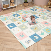 KiddyMoon Tapis de Jeu pour Enfant Bébé Tapis Mousse Tapis de Sol Tapis d'éveilBebe Reversible Stimulation De L'Imagination Pliable Pour L'Intérieur Et L'Extérieur, brun-mer, 180x200x1,5cm