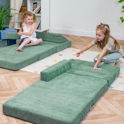 KiddyMoon Matelas Enfant Pliable en Mousse Matelas Pouf pour Tout-Petits, Chambre d'Enfant, vert, Matelas