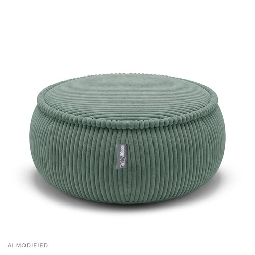 KiddyMoon Pouf enfant en mousse avec housse amovible, vert, M