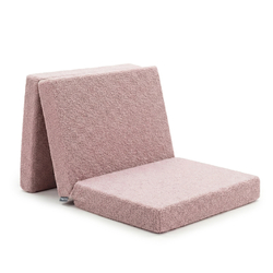 KiddyMoon Matelas Enfant Au Housse Teddy Pliable en Mousse Matelas pour Tout-Petits, Chambre d'enfant, rose, Matelas