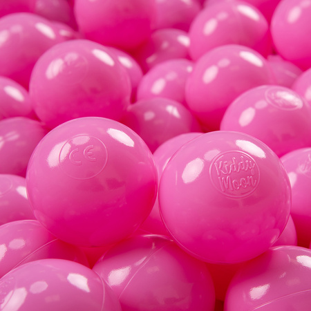 KiddyMoon Balles Colorées Plastique ∅7cm pour Piscine Enfant Bébé Fabriqué en EU, rose, 300 Balles/7cm