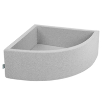 KiddyMoon Piscine à Balles ∅ 7Cm pour Bébé Quart Angulaire Fabriqué En UE, gris clair, 90x30cm/SANS balles
