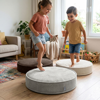 KiddyMoon Ensemble 3 Modules en Mousse pour Enfants pour Chambre D'enfant, gris clair-beige-brun, Lx3