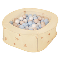 NK-200X piscine aire de jeux pliable avec balles, beige clair: beige pastel/bleu pastel/blanc,