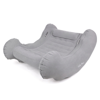 KiddyMoon Fauteuil Sensoriel Gonflable À Bascule Enfant Avec Poignées Et Pompe, gris, L
