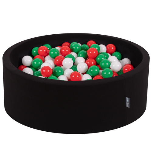 KiddyMoon Piscine à Balles ∅ 7Cm pour Bébé Rond Fabriqué En UE, Italie: vert/blanc/rouge, 90x30cm/200 balles