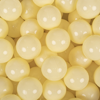 KiddyMoon Balles Colorées Plastique ∅7cm pour Piscine Enfant Bébé Fabriqué en EU, jaune pastel