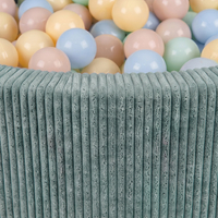 KiddyMoon Piscine Bébé, Piscine À Balles Pour Bébé Et Enfant, Piscine Enfant En Mousse Douce, Housse Côtelée Lavable, Vert: Beige pastel/Bleu pastel/Jaune pastel/Menthe, 90x30cm/200 Balles