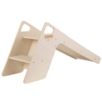 KiddyMoon Toboggan En Bois pour Enfants 2 en 1 Chaise Bébé, naturel, Grand