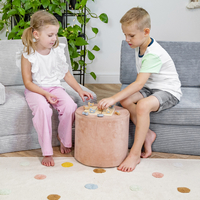 KiddyMoon Aire De Jeux En Mousse Modulable Pour Enfants Avec Housses Amovibles Résistantes Et Matériaux Doux Favorisant Imagination Et Créativité, rose des sables, Pouf