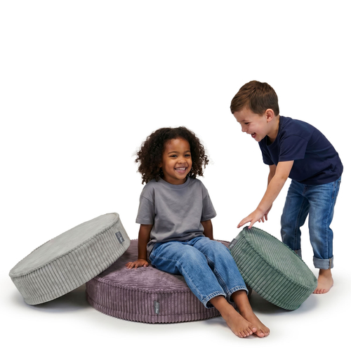 KiddyMoon Ensemble 3 Modules en Mousse pour Enfants pour Chambre D'enfant, zielony-jasnoszary-fioletowy
