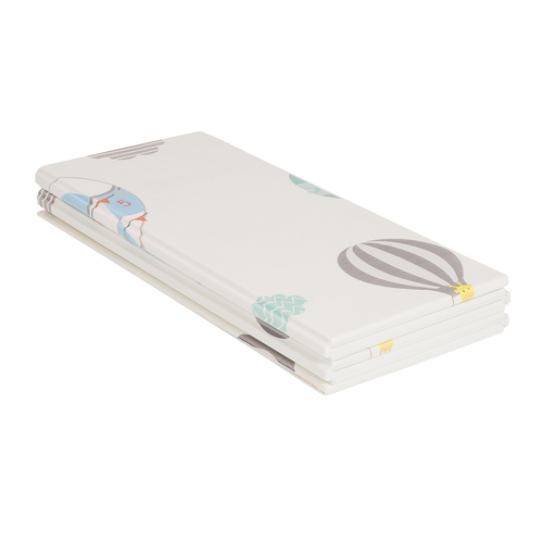 KiddyMoon Tapis de Jeu pour Enfant Bébé Tapis Mousse Tapis de Sol Tapis d'éveilBebe Reversible Stimulation De L'Imagination Pliable Pour L'Intérieur Et L'Extérieur, gris-ballons, 180x200x1cm