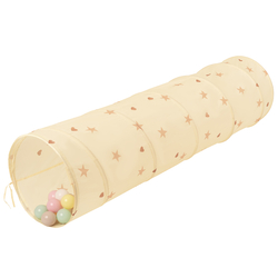 Tunnel Pliable pour Enfants Tunnel De Jeu avec Balles Jouet De Pliable Pop-Up pour Bébé Idéal pour Jouer À L'intérieur Et À L'extérieur, beige clair: beige pastel/jaune pastel/blanc/menthe/rose clair,
