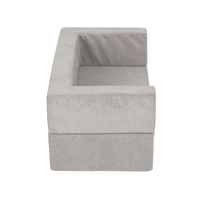 KiddyMoon Canapé en Mousse pour Enfants avec Balles Pour chambre d'enfant Léger Modulable Confortable Housse Amovible Parfait pour Jouer Lire et Se Détendre, gris clair, Canapé