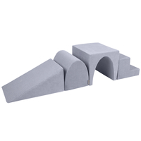 KiddyMoon Parcours Motricité En Mousse Enfants Tricot Côtelé Favorise Créativité, gris foncé, Multi-Taille