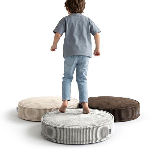 KiddyMoon Ensemble 3 Modules en Mousse pour Enfants pour Chambre D'enfant, gris clair-beige-brun, Lx3