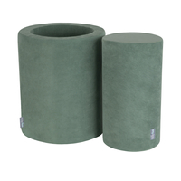 KiddyMoon Aire De Jeux En Mousse Modulable Pour Enfants Avec Housses Amovibles Résistantes Et Matériaux Doux Favorisant Imagination Et Créativité, vert forêt, Tonneau/Rouleau