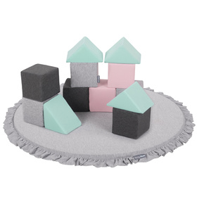 KiddyMoon Tapis de Jeu Pour Enfants Montessori Tapis en Mousse Bébé Épais et Doux Tapis Rampant Ramper Enfant Jouet Couverture Baby Tapis d'éveil, Fabriqué en UE, gris clair, L