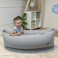KiddyMoon Gonflable Fauteuil Sensoriel Enfant Avec Poignées Et Pompe, gris, M