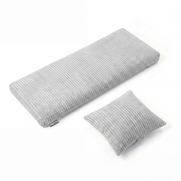 KiddyMoon Matelas avec Oreiller Set pour Planche D'équilibre Housse Amovible en Tissu Côtelé, gris clair,