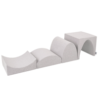 KiddyMoon aire de jeux en mousse colline/tunnel/rampe L/semi-rouleau L, gris clair, Multi-Taille