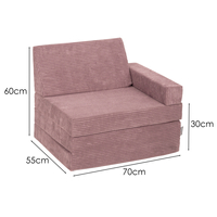 KiddyMoon Fauteuil Enfant Convertible en Mousse, Fauteuil pour Enfants Chaise pour Chambre d'Enfants Matelas Pliable Matelas Fauteuil Relax Fauteuil Douillet, , 70x55x30 cm