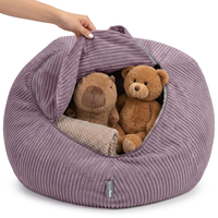 KiddyMoon Pouf pour Enfants 2-en-1 Rangement pour Jouets, 80x80x50cm, violet
