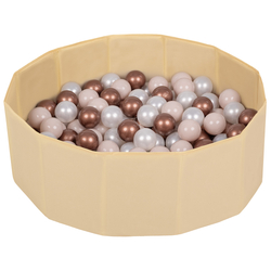 piscine à balles multicolores piscine pliable pour les enfant, beige clair: beige pastel/cuivre/perle, 100 balles