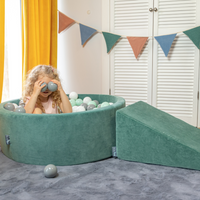 KiddyMoon Aire De Jeux En Mousse Modulable Pour Enfants Avec Housses Amovibles Résistantes Et Matériaux Doux Favorisant Imagination Et Créativité, vert forêt, Multi-Taille