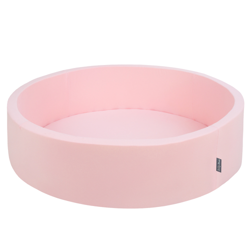 KiddyMoon Piscine À Balles Grande Rond pour Bébé, Fabriqué en UE, rose: bleu pastel/jaune pastel/blanc/menthe/rose poudré, 120x30cm/600 balles