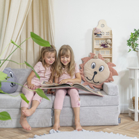 KiddyMoon Canapés Pliant pour Enfants Canapé-Lit Convertible Bébés-Canapé Lit Coucher Salle de Jeux Pliable Matelas au Sol Mini-Canapé Chaise-Lit, gris clair, 140x55x30 cm