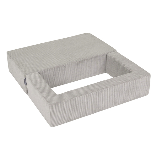 KiddyMoon Canapé en Mousse pour Enfants avec Balles Pour chambre d'enfant Léger Modulable Confortable Housse Amovible Parfait pour Jouer Lire et Se Détendre, gris clair: beige pastel/vert-gris/jaune pastel/blanc, Canapé + 100 Balles