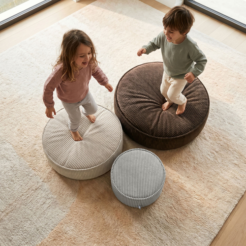 KiddyMoon Ensemble 3 Modules en Mousse pour Enfants pour Chambre D'enfant, jasnoszary-beżowy-brązowy