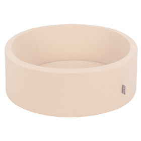 KiddyMoon Piscine à Balles ∅ 7Cm pour Bébé Rond Fabriqué En UE, beige: beige pastel/rose poudré/perle, 90x30cm/300 balles