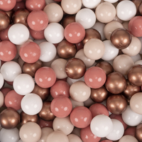 KiddyMoon Parcours Motricité En Mousse Avec Balles Enfants Favorise Créativité, Violet : beige pastel/blanc/cuivre/saumon, Piscine (200 Balles) + Version 3