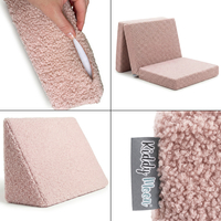 KiddyMoon Canapé Enfant en Mousse et Housse Teddy, Modulaire et Pliable, pour Jouer, Lire et se Détendre, rose, Canapés