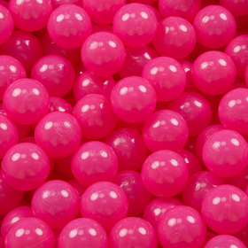 KiddyMoon Balles Colorées Plastique ∅7cm pour Piscine Enfant Bébé Fabriqué en EU, rose foncé, 100 Balles/7cm