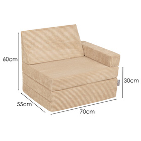 KiddyMoon Fauteuil Enfant Convertible en Mousse, Fauteuil pour Enfants Chaise pour Chambre d'Enfants Matelas Pliable Matelas Fauteuil Relax Fauteuil Douillet, , 70x55x30 cm