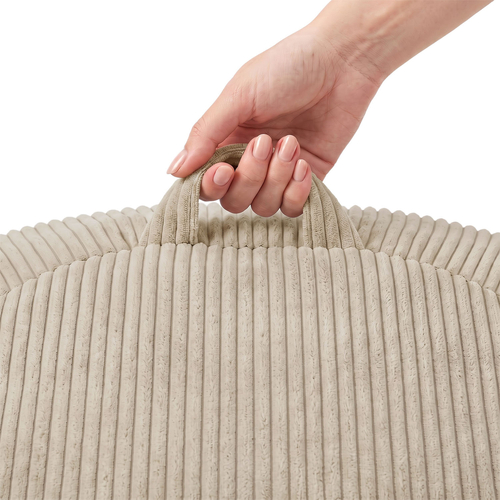 KiddyMoon Pouf pour Enfants 2-en-1 Rangement pour Jouets, 80x80x50cm, beige