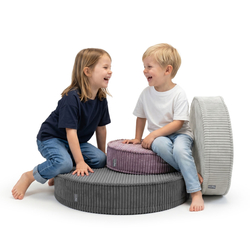 KiddyMoon Ensemble 3 Modules en Mousse pour Enfants pour Chambre D'enfant, fioletowy-jasnoszary-ciemnoszary