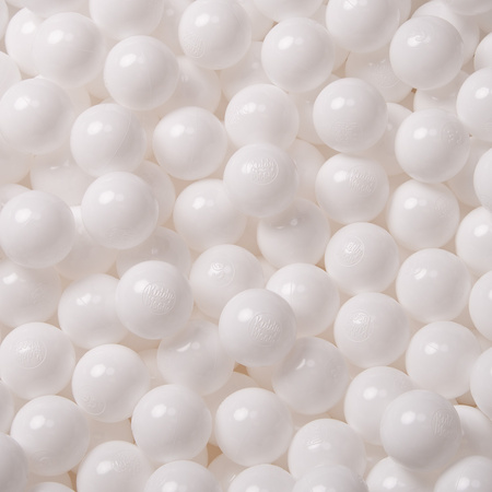 KiddyMoon Balles pour Piscine Colorées ∅6cm Plastique Enfant Bébé Fabriqué en EU, blanc, 100 Balles/6cm
