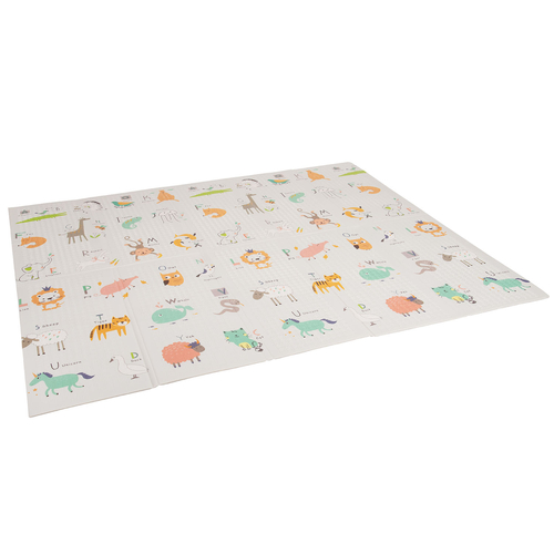 KiddyMoon Tapis de Jeu pour Enfant Bébé Tapis Mousse Tapis de Sol Tapis d'éveilBebe Reversible Stimulation De L'Imagination Pliable Pour L'Intérieur Et L'Extérieur, orange-cirque, 180x200x1cm