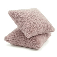 KiddyMoon Lot de 2 Coussins Décoratifs pour Enfant Et Housse Teddy Chambre Enfant, rose, 2 Oreillers